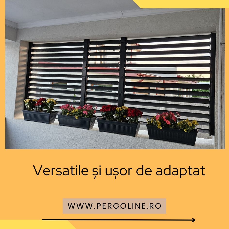 Balcon protejat cu lamele orientabile