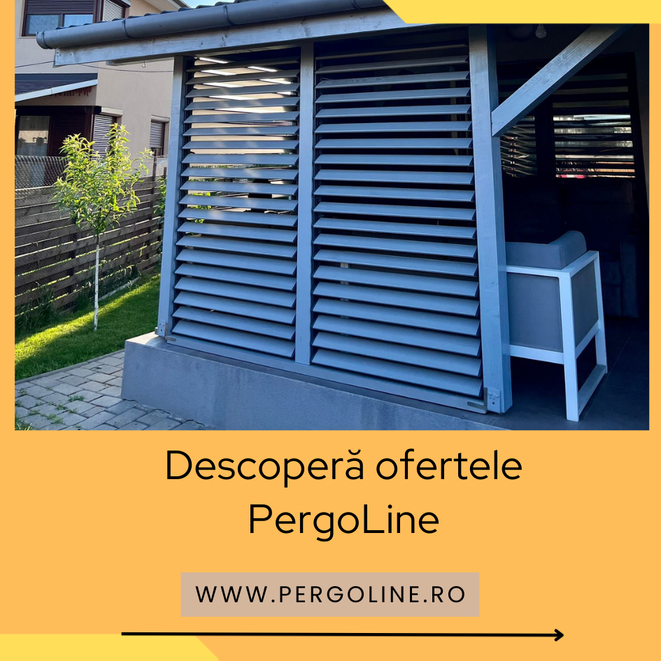 Terasă rezidențială cu lamele orientabile din aluminiu